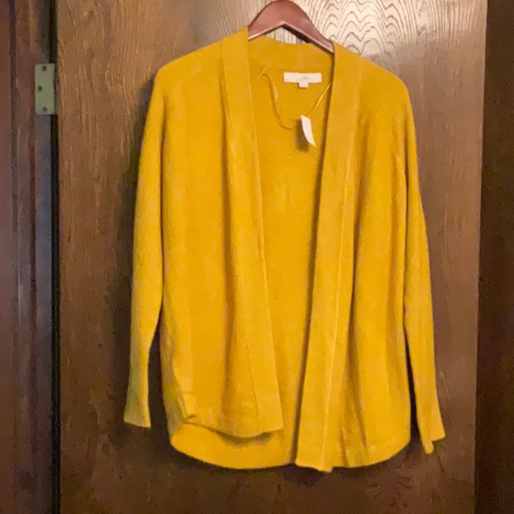 NWT Ann Taylor Loft Cardigan Sweater in Mustard; size Small